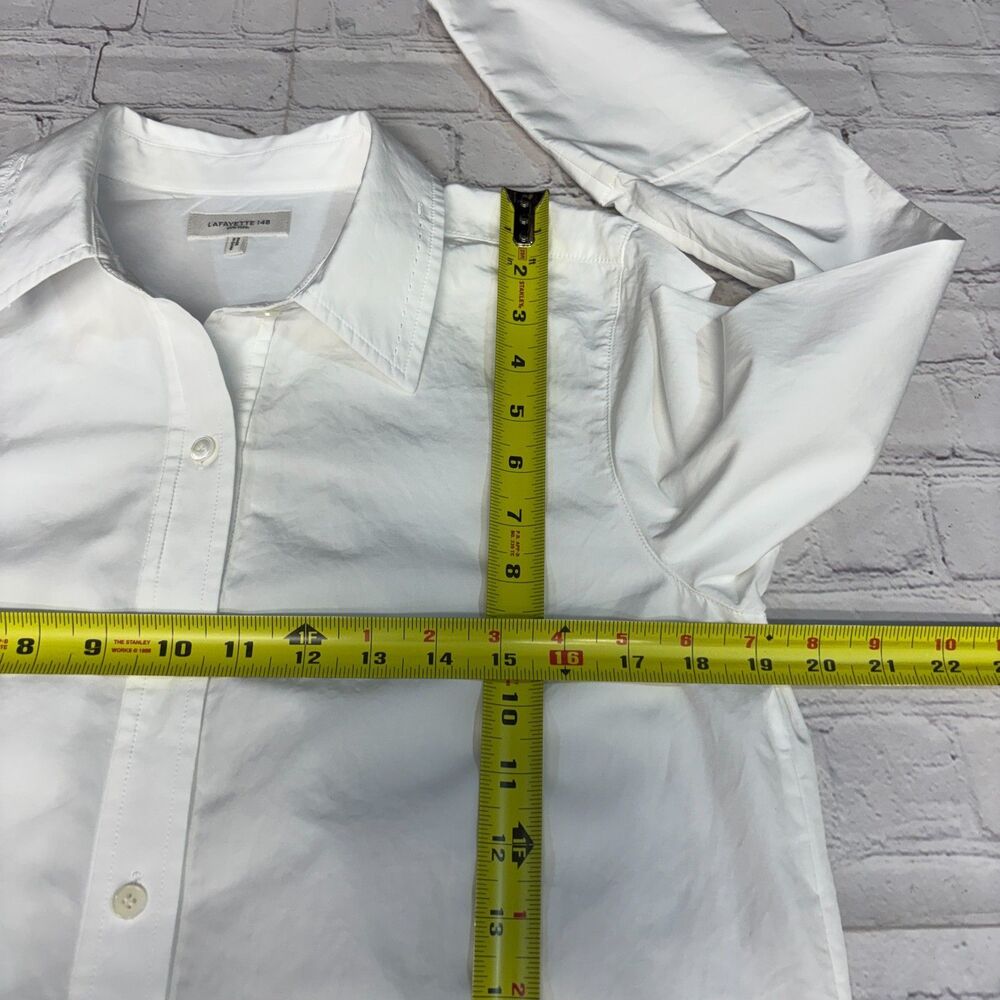 Lafayette 148 New York Women Blouse Top Button Shirt Size Small Cotton D097 -12 - Picture 3 of 15